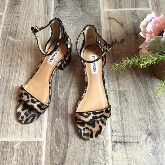 Steve Madden Shoes - STEVE MADDEN Inca Leopard Ankle Straps Sandals